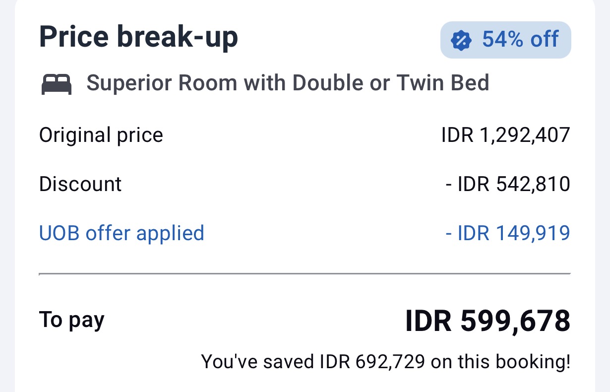 booking hotel uob unravel lebih hemat